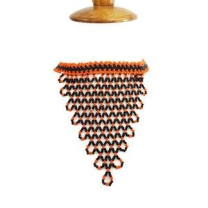 Traditional African beaded necklace, v-shapped